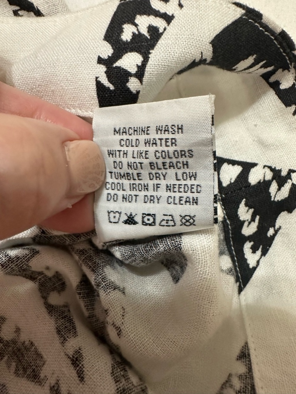VELVET HEART LOS ANGELES LINEN OPEN BACK BLOUSE TANK TOP BLACK WHITE PRINT XL - Picture 8 of 8